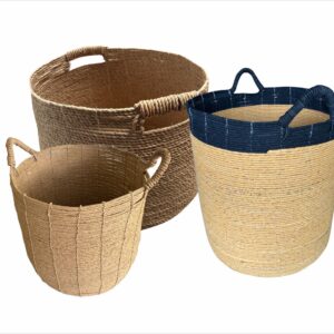Loom Round Basket with Hole Handle